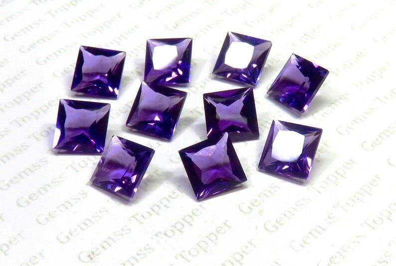 Amethyst 10x10 mm Square Princess Cut 